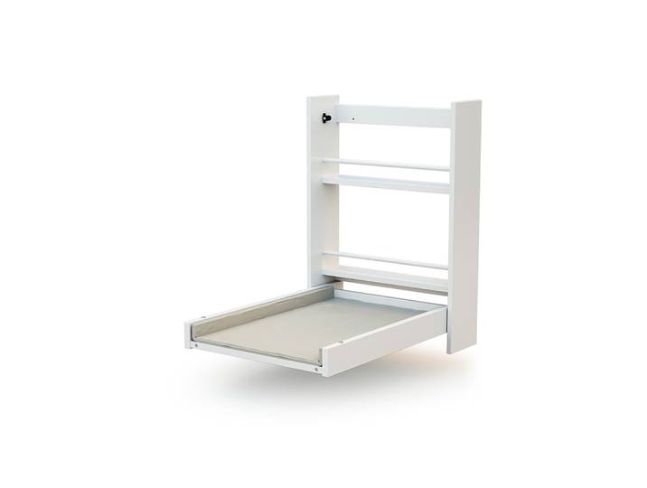 WEBABY - Table à langer murale rabattable en bois avec matelas ESSENTIEL Blanc
