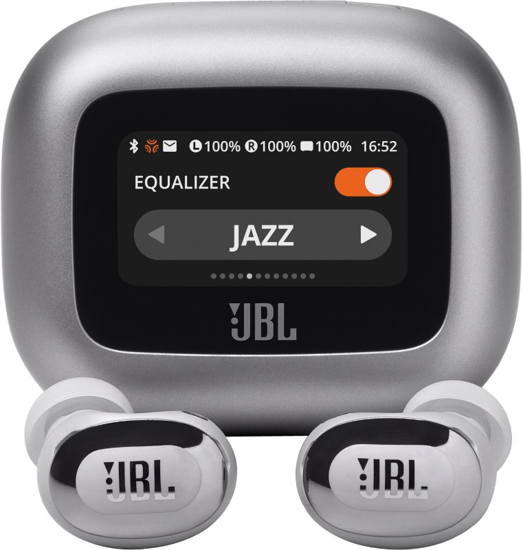 JBL Live Buds 3 In-Ear Bluetooth Kopfhörer kabellos 8 h Laufzeit IP55 (Silber) JBLLIVEBUDS3SIL