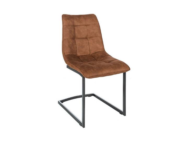 Licht-Erlebnisse Esszimmerstuhl HAZEL, Braun Schwarz aus Stoff Metall Freischwinger