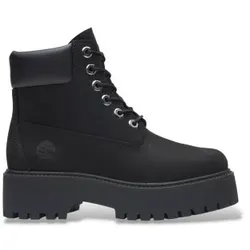 Timberland Unisex für Kinder. TB0A6EV9W051 Stone Street Lederstiefel, schwarz (33), Wohnung, Nobuck, Schnürsenkel, Lässig, Kinderbekleidung