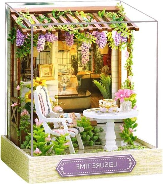 Miniatuur Bouwset Houten Scène Hobby Project met Voorgesneden Onderdelen 15 cm