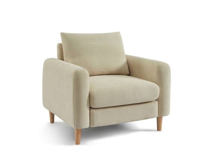 Fauteuil fixe tissu chenille 1 place taupe