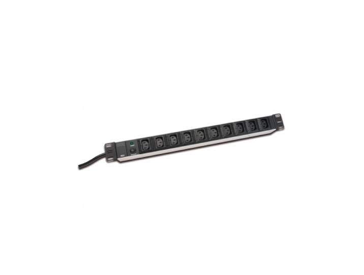 Digitus Barrette 10 prises\, 250 V\, 50/60 Hz\, 10 A\, 2 m\, Noir\, IEC C13