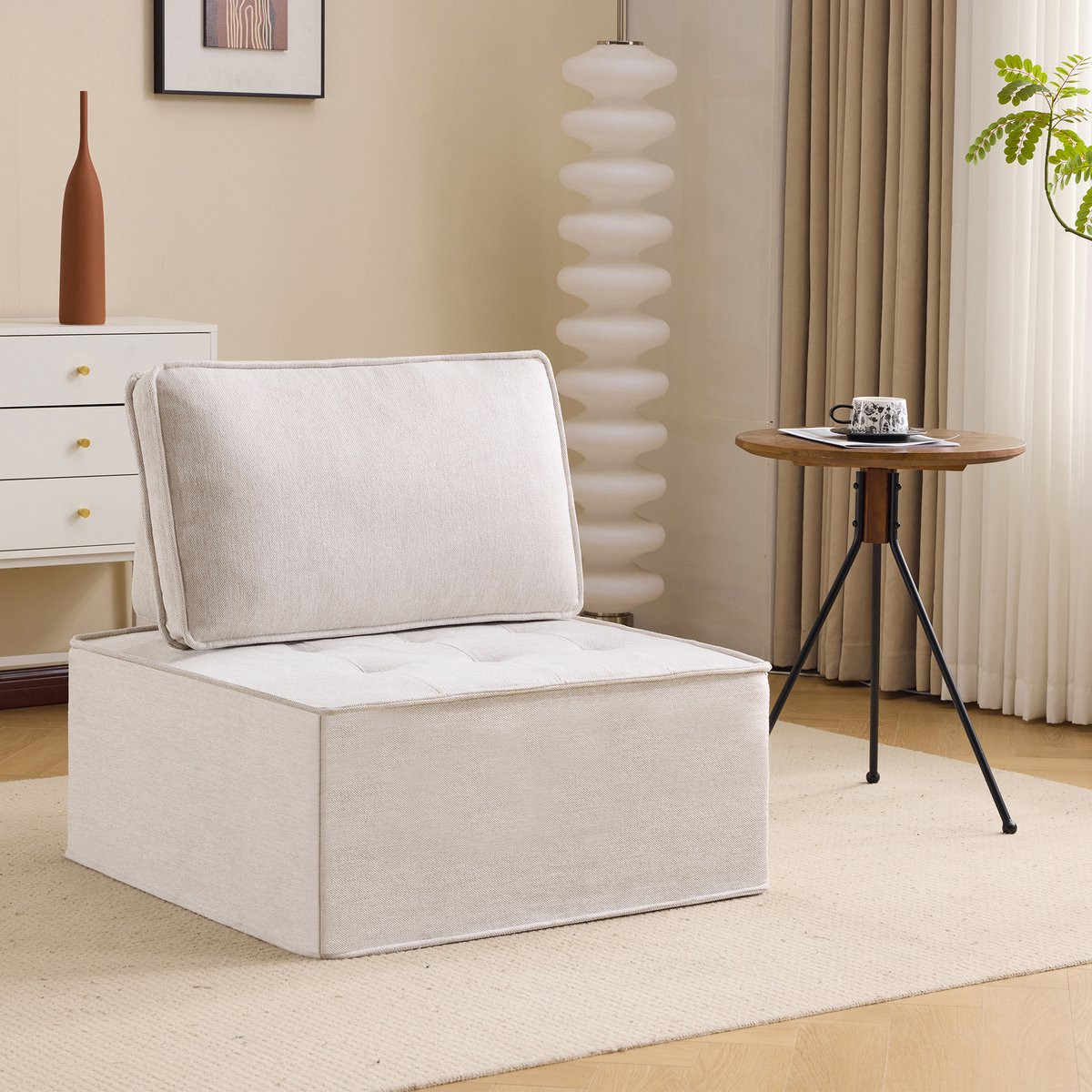 Zubaliya Modulaire linnen 1-zits sofa voor kleine ruimtes
