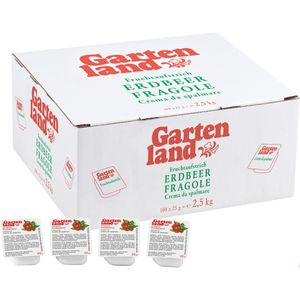 Gartenland Fruchtaufstrich Erdbeer, vegan, 45% Fruchtgehalt, Portionspackungen, je 25 g, 100 Stück