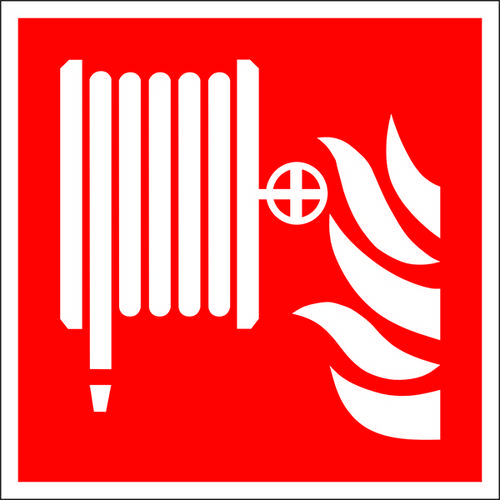Brandschutzschild Löschschlauch Aluminium (B x H) 150mm x 150mm ISO 7010 1St.