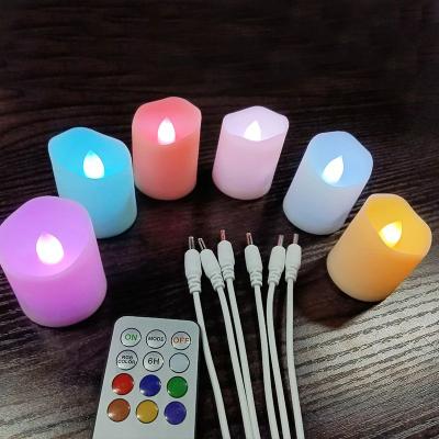 Uplift Treasures USB Rechargeable LED Flameless Candles With Remote And Timer rgb No Frosted Cup