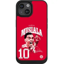 Nivocase Handyhülle für Apple iPhone 15 Hülle NIVOpure Case Schwarz FC Bayern München FCB Jamal Musiala (Apple iPhone 15), Smartphone Hülle, Schwarz