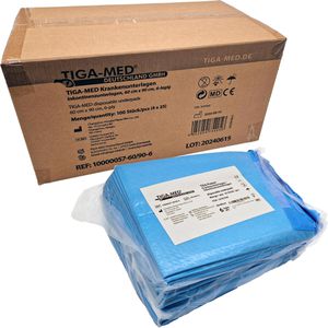 TIGA-MED Inkontinenzunterlagen 10000057, Einweg, 60x90cm, Aufnahme ca. 675ml, wasserfest, 100 Stück