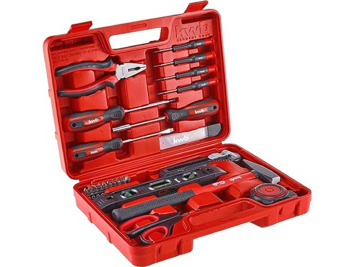 KWB - 35-delige gereedschapskoffer, gevuld, robuust, optimaal voor huishouden of garage