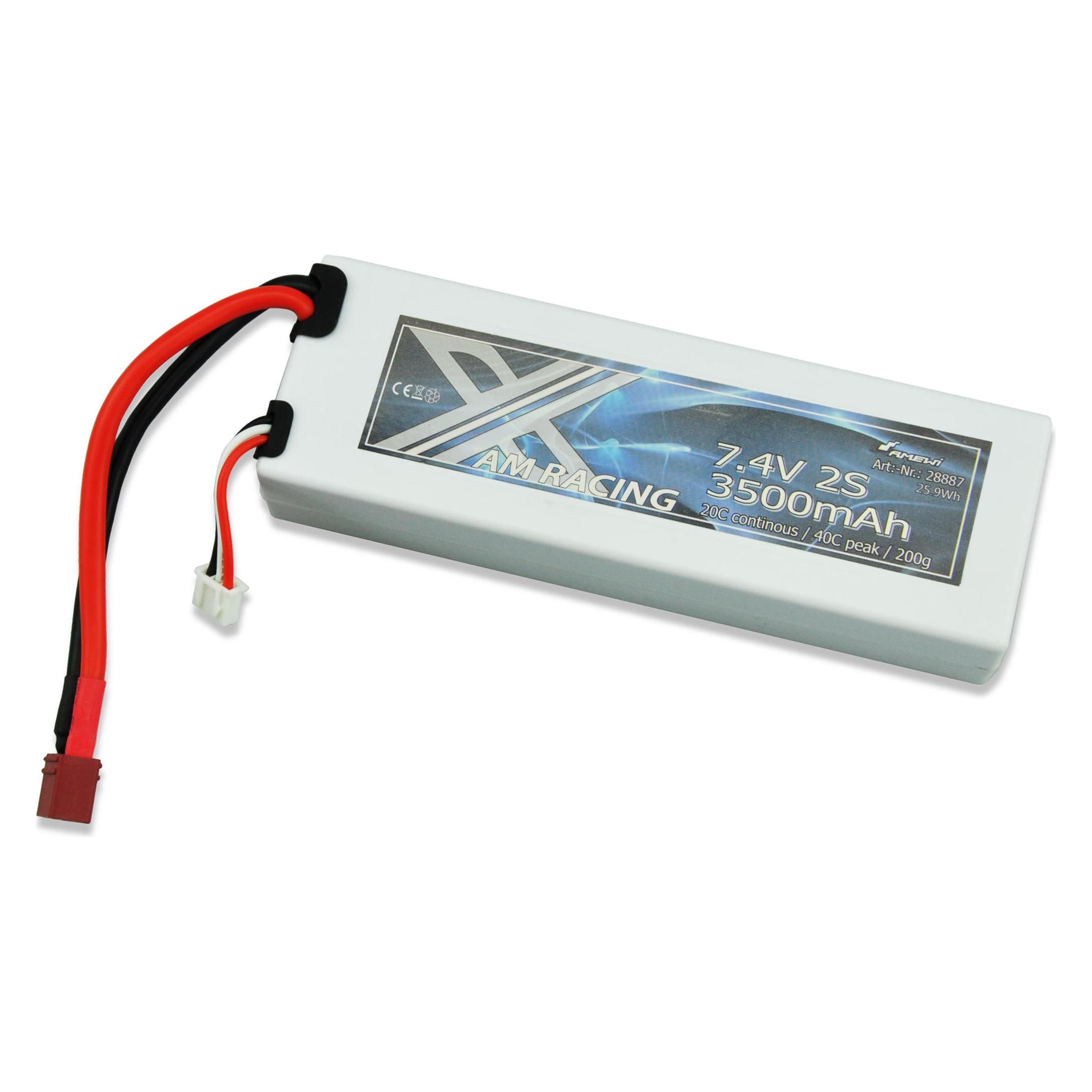 Amewi LiPo Akku 2S 7,4V 3500mAh 20C Hardcase, DEANS (3500 mAh, 7.40 V) (51912482)