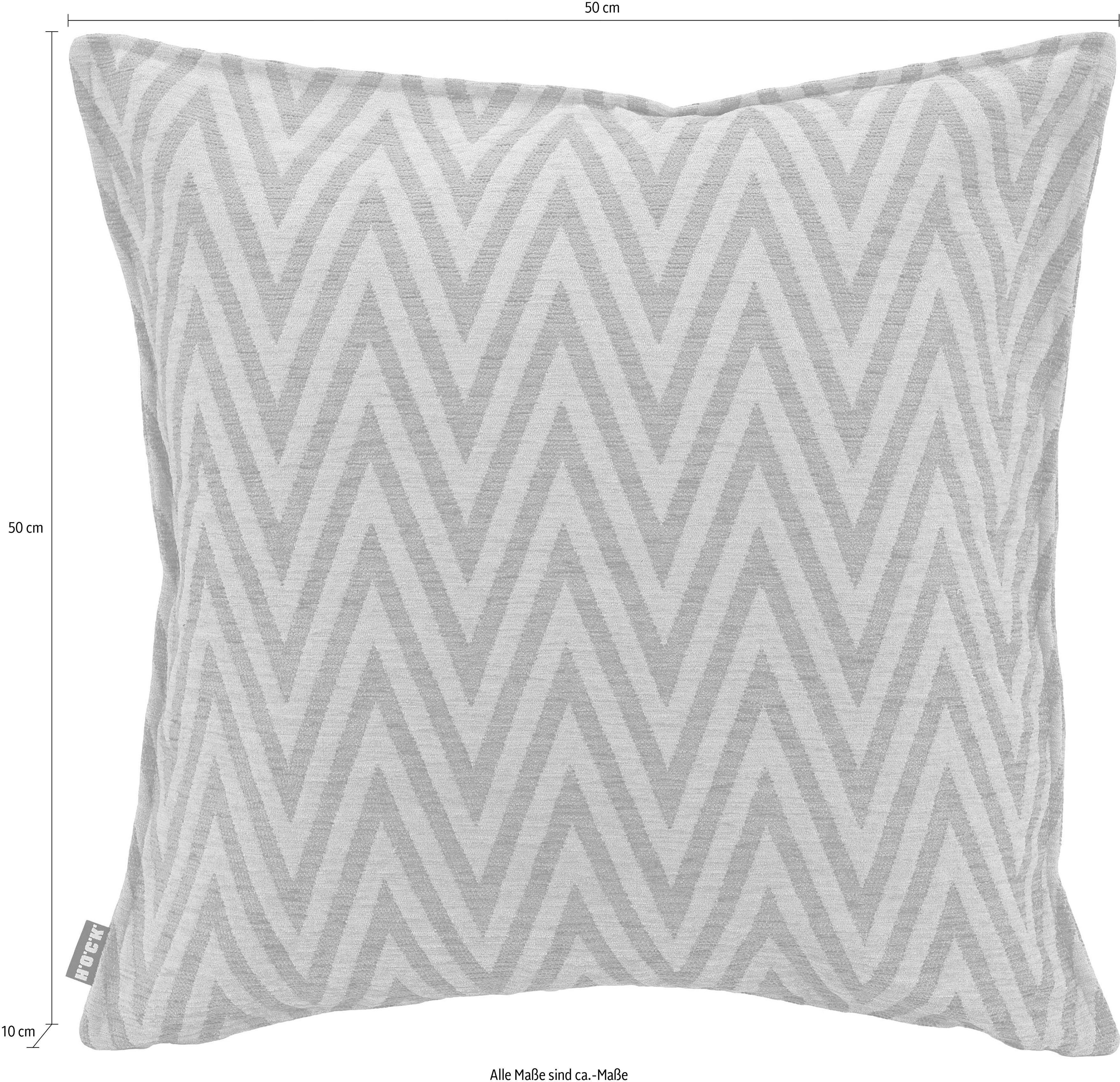 Dekokissen H.O.C.K. "Rigalon", grün (grün, ethnomuster), B:50cm H:10cm L:50cm, Baumwolle, Polyester, Dekokissen_Sitzkissen_Kissenhüllen, Dekokissen, im attraktiven Zickzackmuster, Kissenhülle mit Füllung, 1 Stück grün, ethnomuster B/L: 50cm x 50cm, 1 Stk.