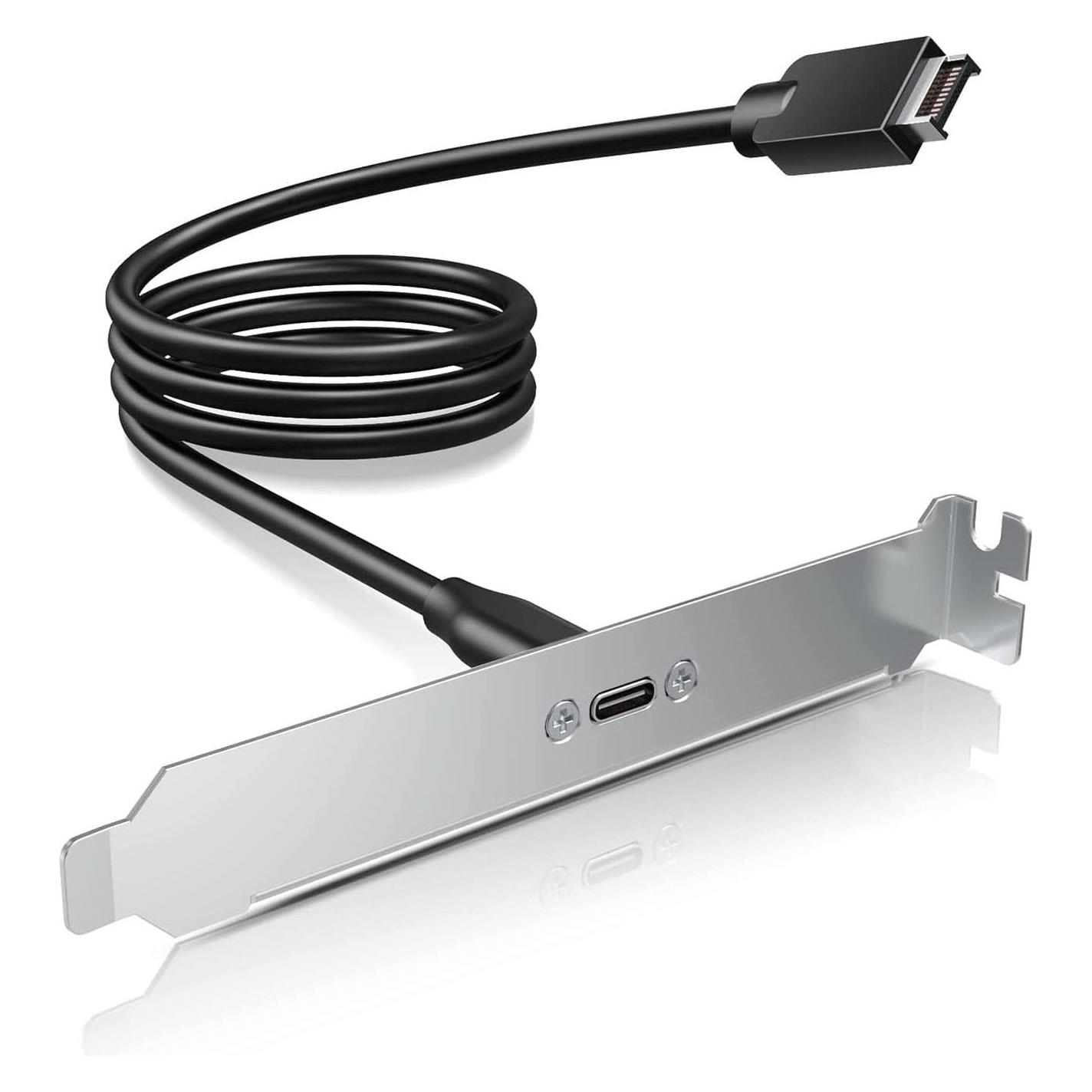 Graugear Erweiterungskabel USB-C m. PCI Slotblech PC-Gehäuse (G-ETC-20G-B)