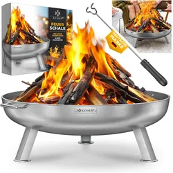 Kesser, Feuerschale, Feuerschale Feuerkorb mit Feuerhaken und Wasserablauf
