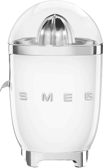 Exprimidor - Smeg CJF11, 0.2 l, 70 W, 1 velocidad, Acero inoxidable, Estética 50's Style, Blanco