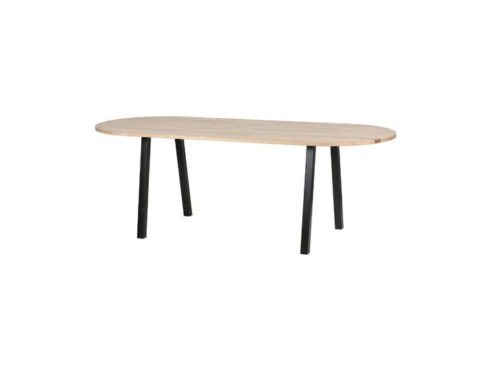 Plateau de table ovale en chêne massif beige clair, FSC, pré-perc
