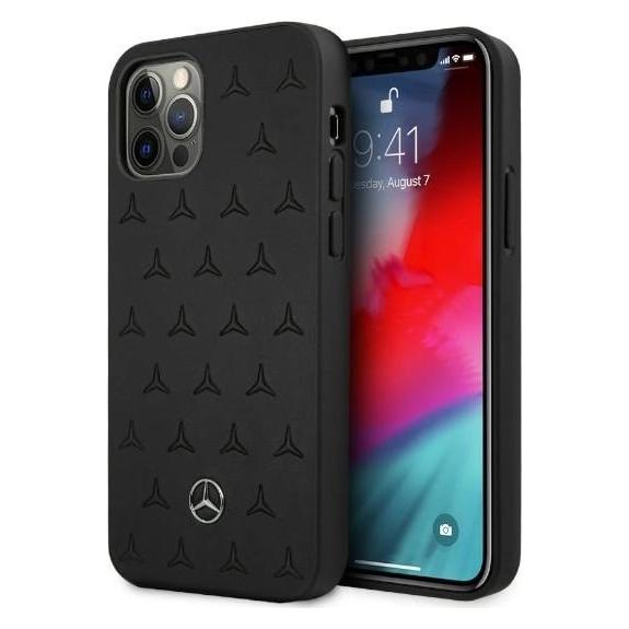 Mercedes MEHCP12LPSQBK iPhone 12 Pro Max 6,7" czarny/black hardcase Leather Stars Pattern (Apple iPhone 12 Pro Max) (Mer006821-0)