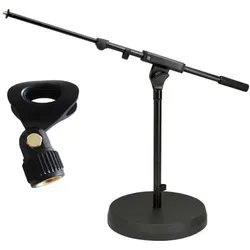 K&M 259-6 Mikrofonstativ mit Mikrofonklammer, Mikrofonständer, Schwarz