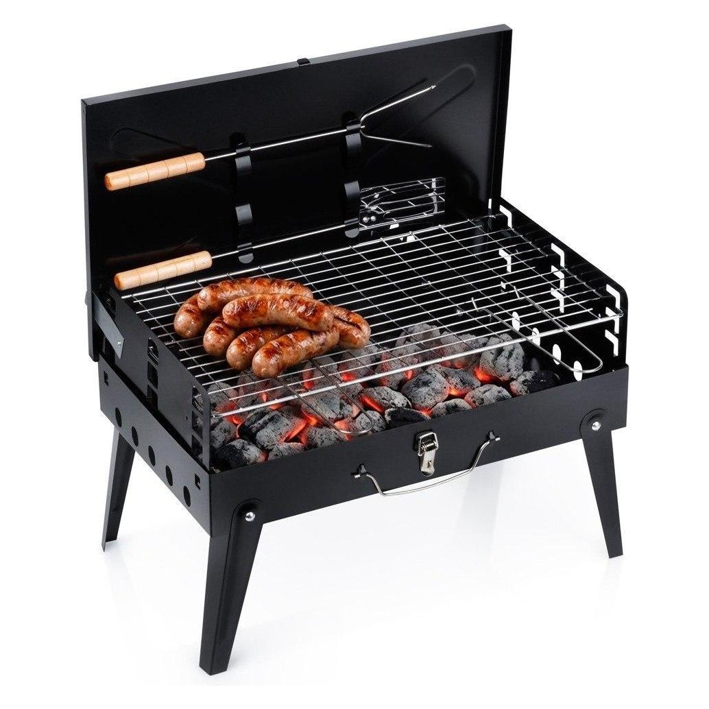 Vilde Tragbarer, zusammenklappbarer Weglowy-Grill mit Zubehörkoffer, 43 x 26 cm (43 cm) (76521507)