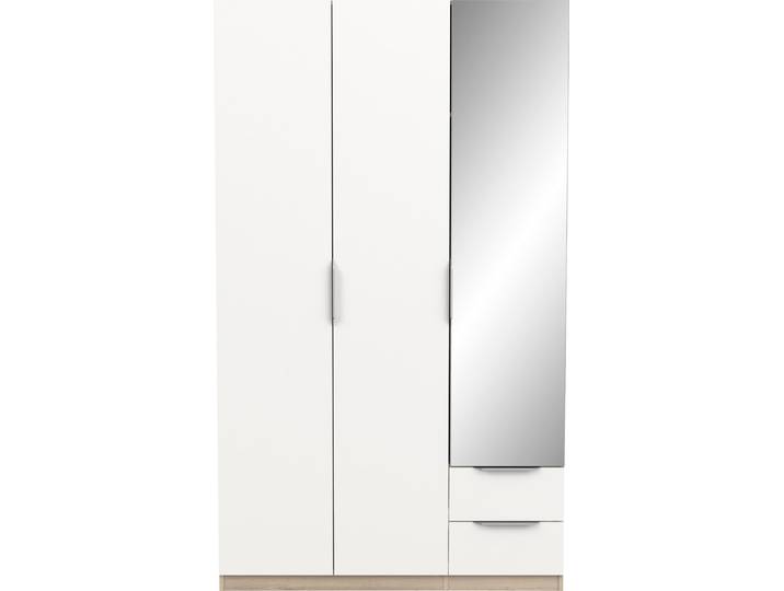Kleiderschrank DEMEYERE GROUP Ghost , weiss (kronberg eich, matt weiß), B:119,4cm H:203cm T:51,1cm, Holzwerkstoff, Schränke, Kleiderschrank