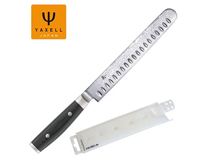 Yaxell RAN 69 Lachs- und Schinkenmesser 23 cm mit Kullenschliff inkl. PRYMO.de® Klingenschutz