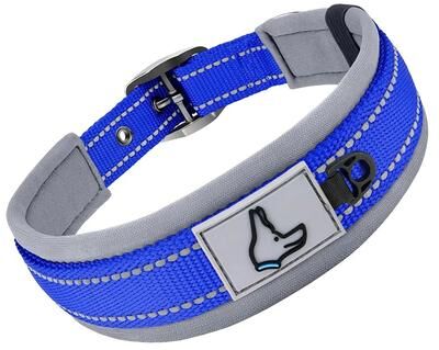 Inspired Living ComfortFit Reflective Padded Dog Collar deep Blue m