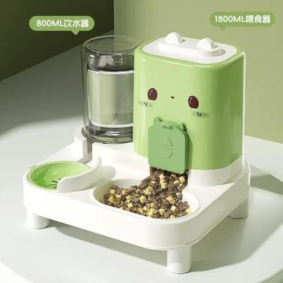 Uplift Essentials Gravity Fed Automatic Pet Food And Water Dispenser green