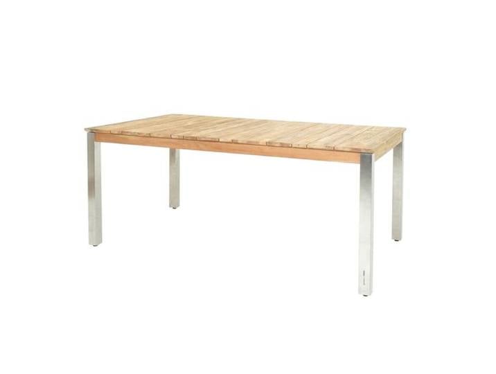 Zebra Derex Gartentisch 180x100cm Edelstahl/Teak recycelt Hellgrau