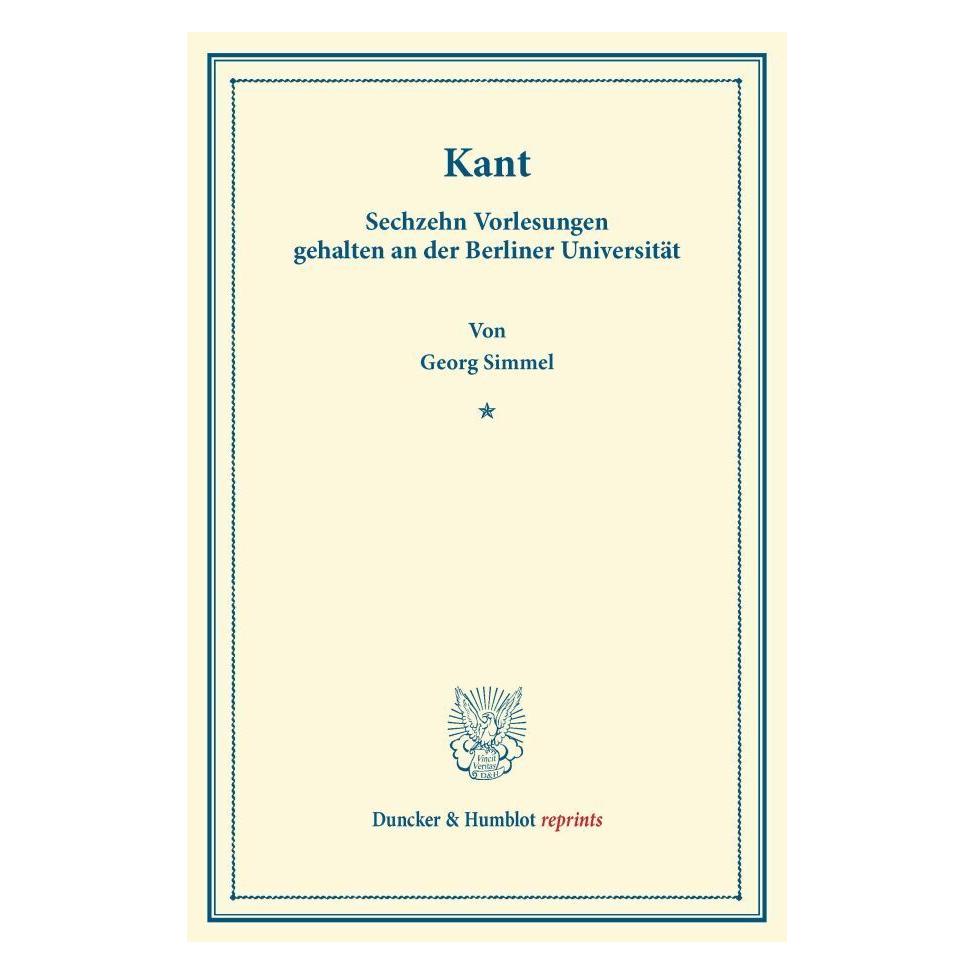 Duncker & Humblot Kant. (Deutsch, Softcover, Georg Simmel) (55543020)