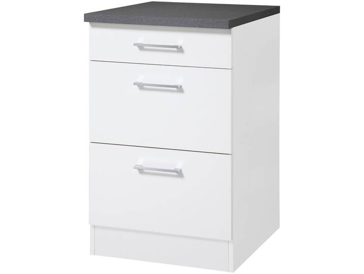 Unterschrank KOCHSTATION KS-Paris , weiss (weiß, weiß), B:50cm H:85cm T:60cm, Schränke, Unterschrank, Breite 50 cm
