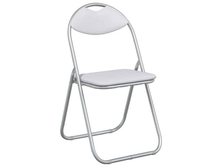 Elégance - Chic Chaise salon-séjour - Chaise pliante - Lot de 8 - Simili cuir - Blanc et Gris - 48x43 5x81cm_0580592