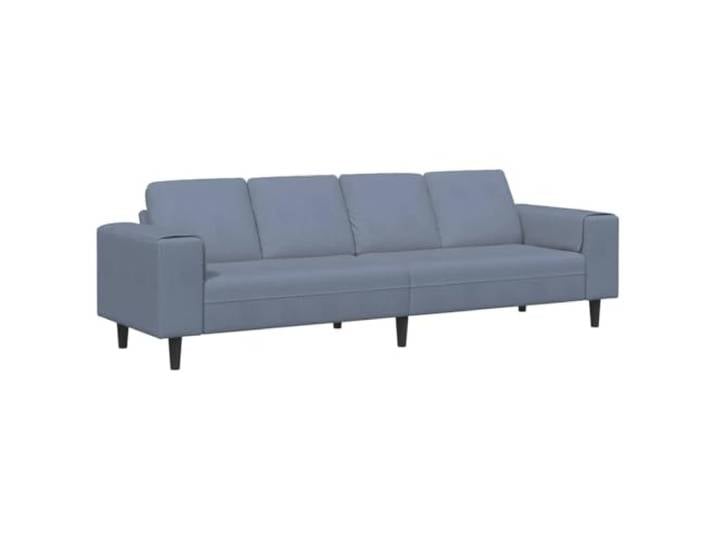 Coespram U-Form Sofa Cord Couch 4-Sitzer Wohnzimmer Blau 250x188x76 cm Gemütliche U-Form Couch aus atmungsaktivem Cordstoff mit 4 Rückenkissen für Stil und Komfort im Wohnzimmer.
