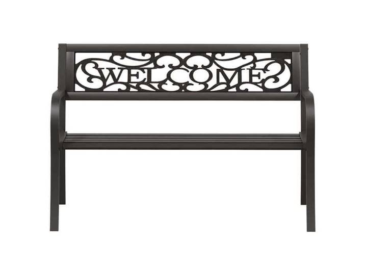 Promo“Banc de Jardin Noir 125 x 53 x 77 cm en acier poudré et plastique avec dossier pour Jardin et Terrasse 787060