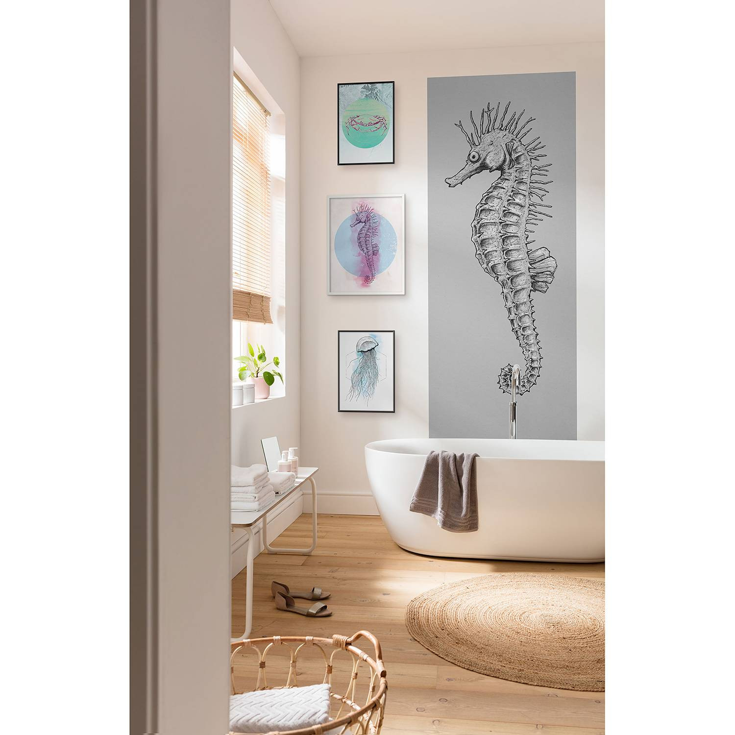home24 Fotobehang Seahorse Panel B/H: 100 x 250 cm
