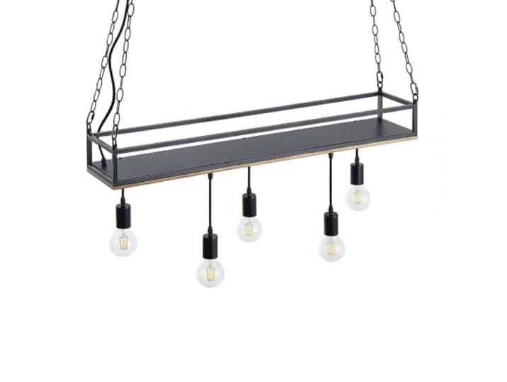 Lindby Suspension Kirista à intensité variable (Antique\, Classic) en Noir Métal e. a. pour Salon & Salle manger (à 5 lampes E27) Luminaire Lampe Plafond Plafonnier