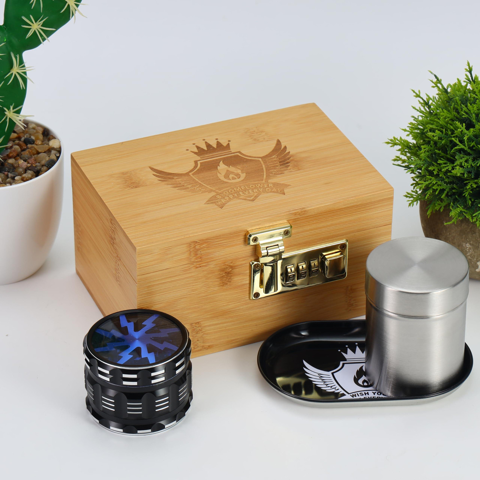 Dripio Opbergdoos met 5 accessoires en 63 mm grinder, afsluitbaar