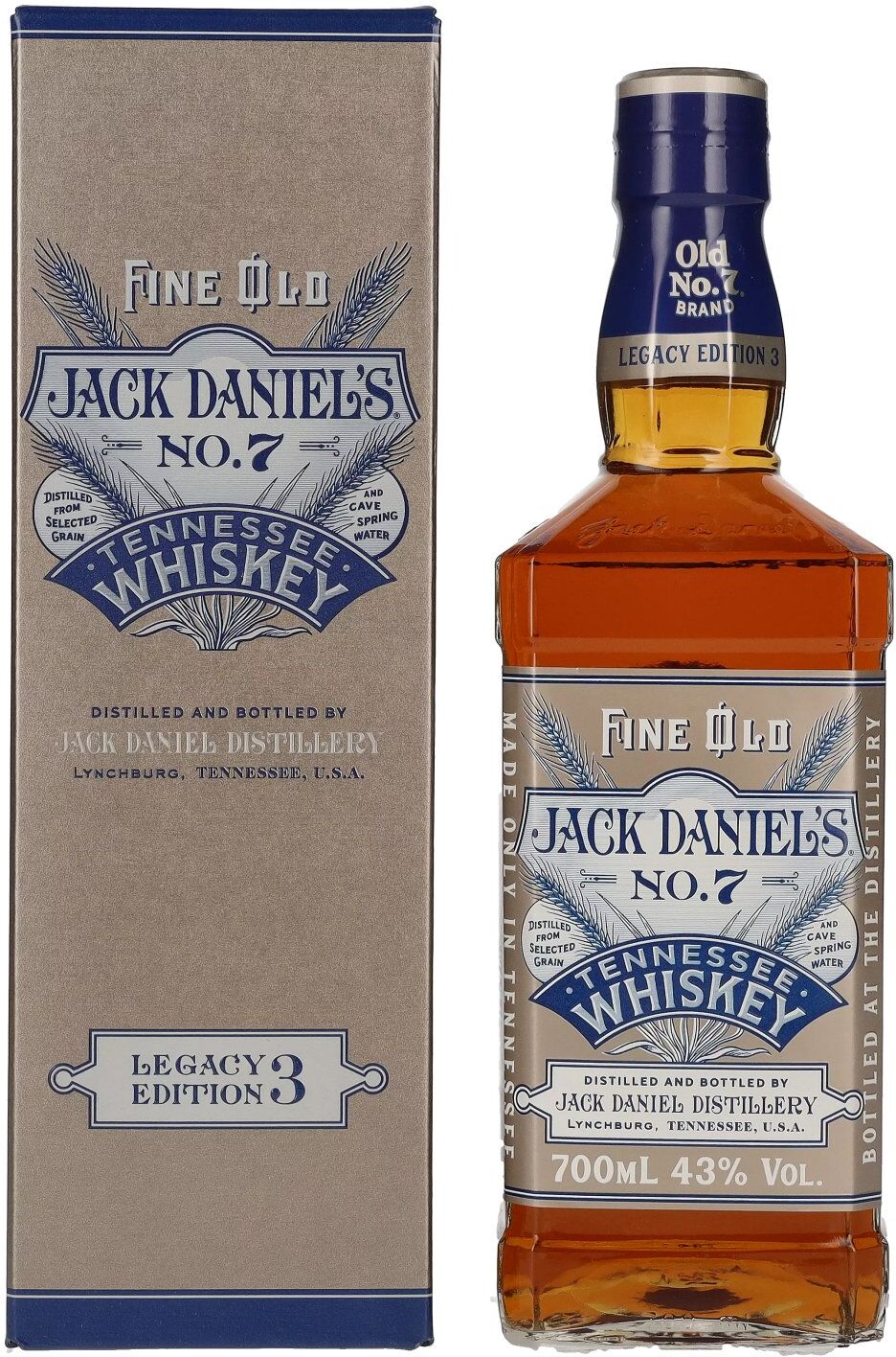 Jack Daniel's Sour Mash Tennessee Whiskey LEGACY EDITION No. 3 - GREY DESIGN 43% Vol. 0,7l in Geschenkbox