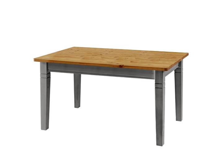 Table Bergen IV 120 x 78 cm Gris/Pin coloris lessivé/Pin gris