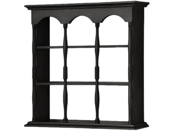 3-stufige Vintage-Wandvitrine Aus Holz, Offenes Aufbewahrungsregal For Die Inneneinrichtung(Black)