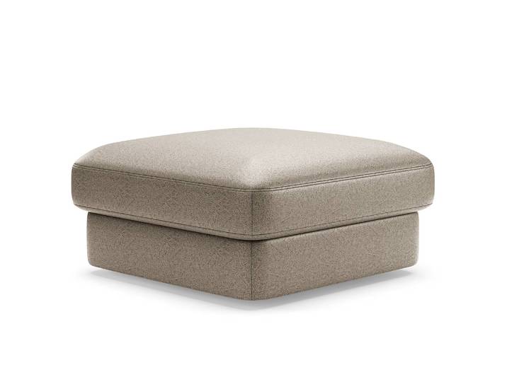 Repose-pieds capitonné petit Gris Microfibre Taeko Moderne