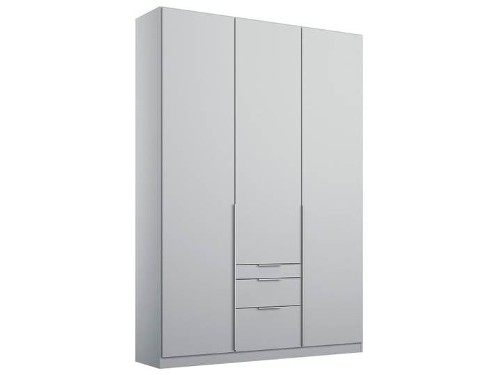 Drehtürenschrank, Hellgrau, 136x229x54 cm, Holzwerkstoff, 6 Fächer & 3 Schubladen, Modern, Rauch