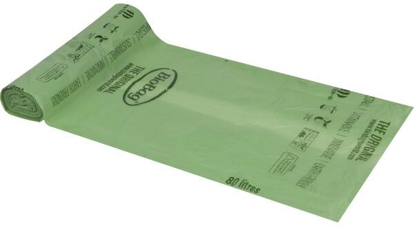 BioBag Affaldssække Biobaseret 80l, 82x105cm, 18my, Grøn