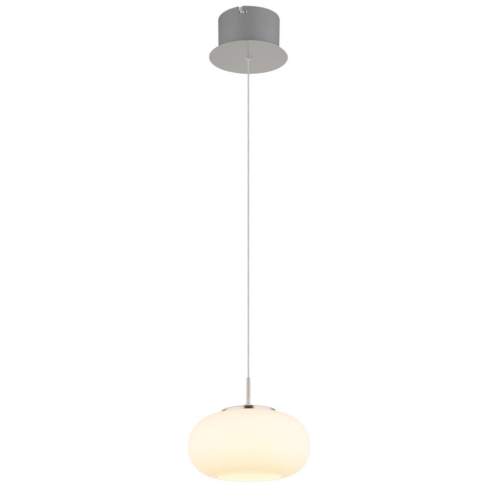 Globo Design hanglamp Quintara enkel zilver en wit