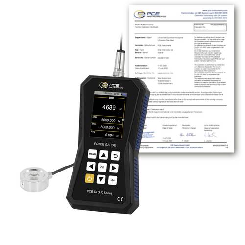 PCE Instruments PCE-DFG 5K XF-ICA Kraftmessgerät 0 - 5000 N ISO