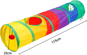 Inspire Picks Rainbow Hide Collapsible Cat Tunnel Toy For Indoor Cats a4