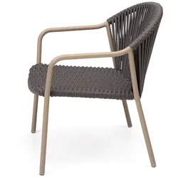 Armlehnsessel Pio Gestell Aluminium khaki grau khaki/Bespannung taupe 63.5x76x67 cm