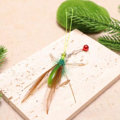 Inspired Living Mantis Bee Feather Cat Teaser Refills Interactive Cat Wand Toy Replacement Set 1pc A