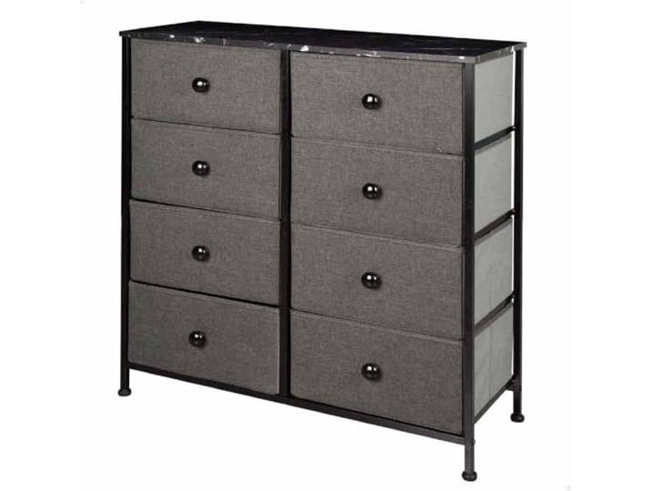 AKTIVE Max Home Mehrzweck-Schlafzimmerkommode, 8 leichte Stoffschubladen, 80 x 30 x 81 cm, Stahlrahmen, Holzplatte, Grau/Schwarz, Mit Nivelliersystem, Organisation, Aufbewahrung (18410)