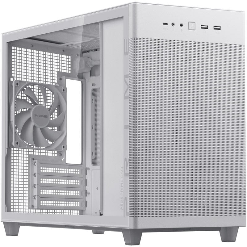 ASUS Prime AP201 Micro-ATX Gehäuse, Tempered Glass - weiß
