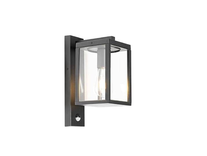 Qazqa charlois - Eclairage exterieur avec detecteur de mouvement - 1 lumière - L 14 cm - Noir - Rustique - éclairage extérieur